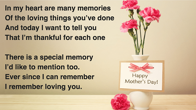 Mothers Day Poems - Happy Mother's Day Poem