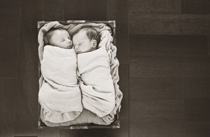 Baby Photos - Black And White Twins