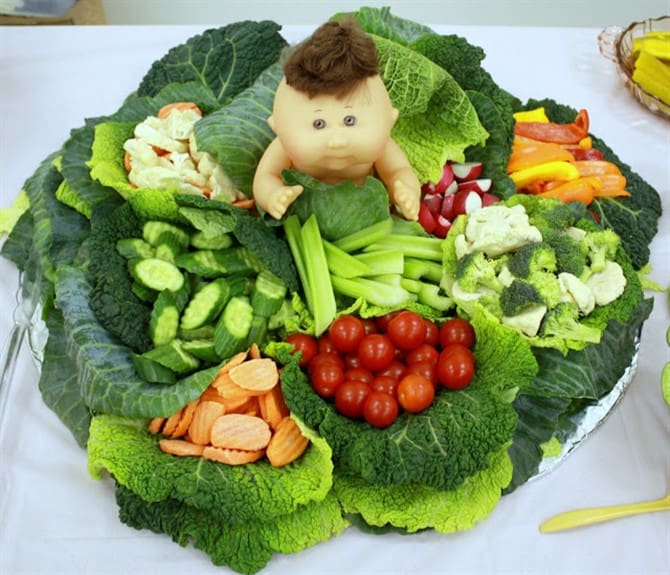 Baby Shower Food - Cabbage Patch Baby Veggie Tray