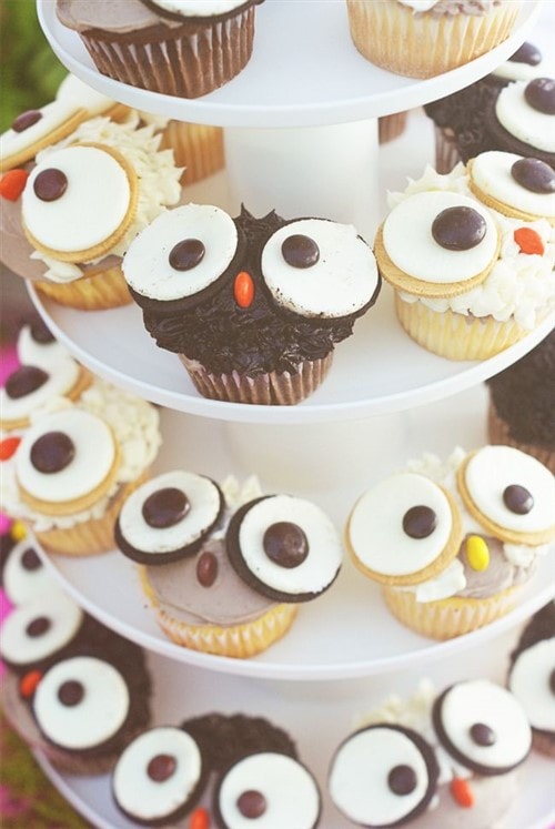 Baby Shower Food - Owl Cupcakes