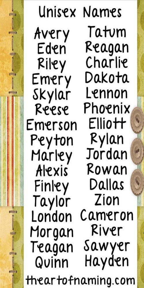 Beautiful Girl's Names - Gender Neutral Names