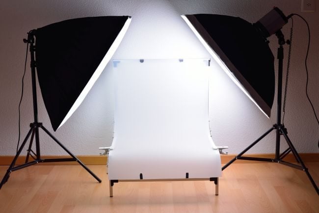 It's easy to set up a makeshirt product photography studio at home.