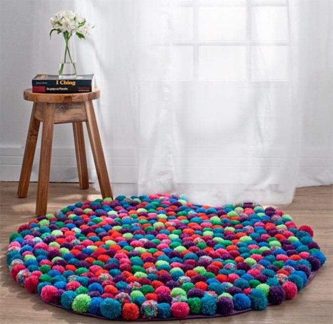 Diy Home Decor - Pom Pom Rug