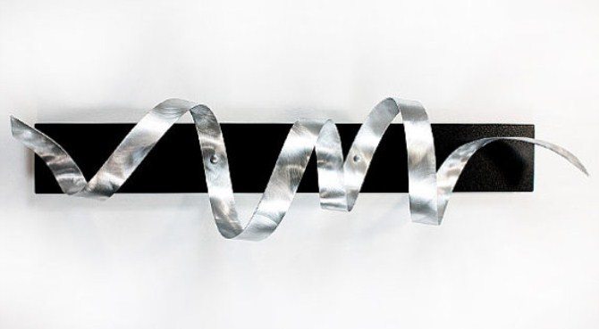Metal Art - Metal Silver Abstract Metal Wall Sculpture