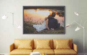 floating frame on canvas