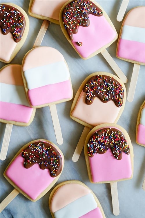 Baby Shower Food - Ice Cream Pop Cookies