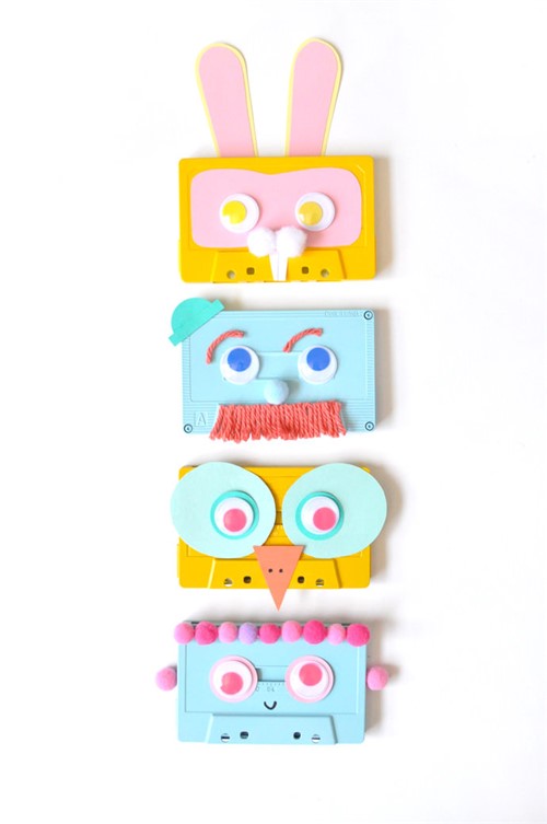 Easy Craft Ideas For Kids - Cassette Animals