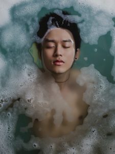 bath man face portrait