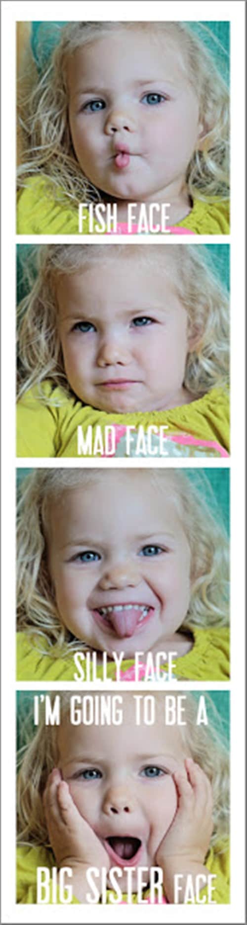 Pregnancy Announcement Ideas - Big Sister Face