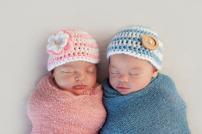 Canvas Photo Prints - Sibling Love - Twin Babies