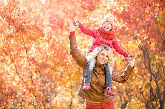 Family Photo Ideas - Autumn Leafy Background