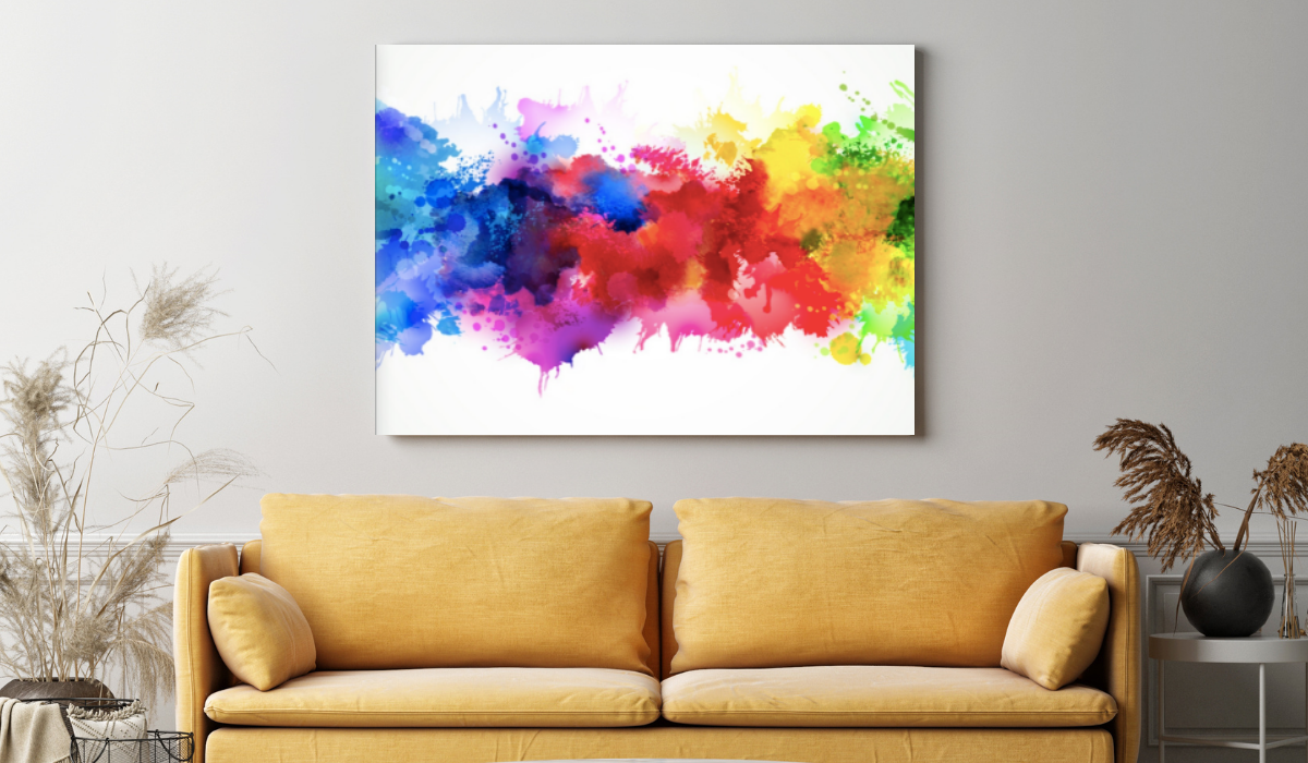 Funny Dog colourfull  Watercolour Painting Canvas home wall art choose your size 