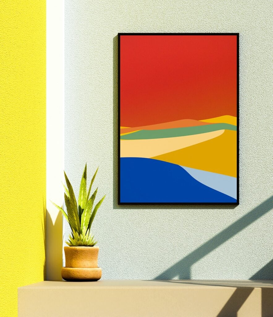 living room wall art colourful ideas