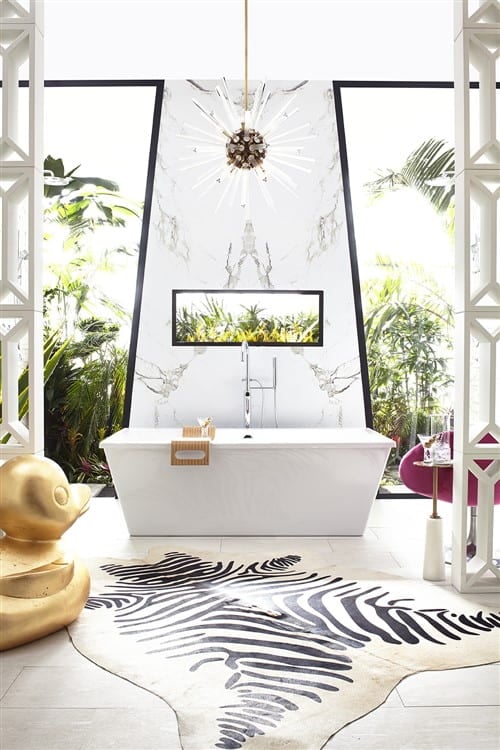 Bathroom Decorating Ideas - Glamour With Touches Of Quirky Fun