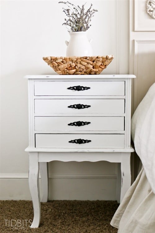 Budget Friendly Bedroom Decorating Ideas - Antique Nightstand