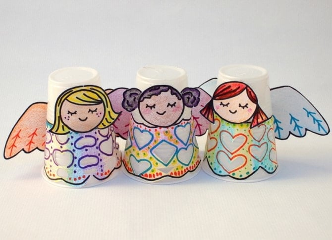 Kids Christmas Crafts - Cup Angels