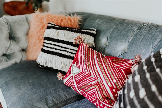 Simple Home Decorating Ideas For Your Living Room - Bohemian Chic Cushions