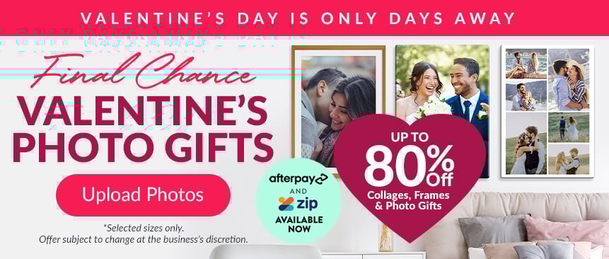 Valentine's Day 70% off special canvas photo prints