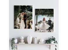 Rectangle canvas photo print showing wedding photos