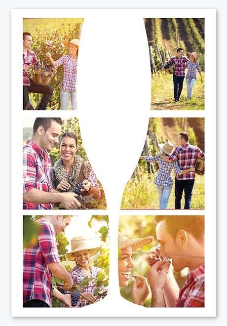 5 Year Anniversary Gift Ideas - Wine silhouette collage