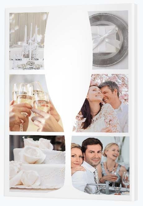 Silver Wedding Anniversary - Silhouette Canvas Collage